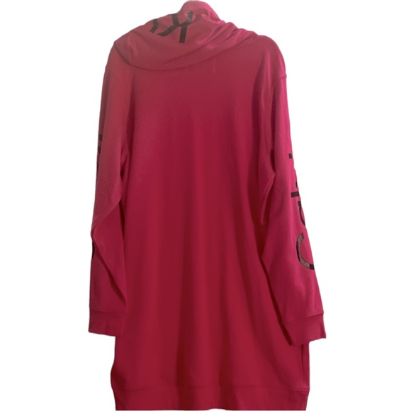 Calvin Klein hot pink logo hoodie dress size 1X - Picture 2 of 4